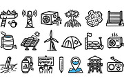 Eco Living Hand Drawn Icons Set, an Illustration by designvectx (Thumbnail 1 of 3)