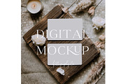 Boho Business Card PSD Mockup, a Mockup by Kelligraphy Co. (Thumbnail 1 of 2)