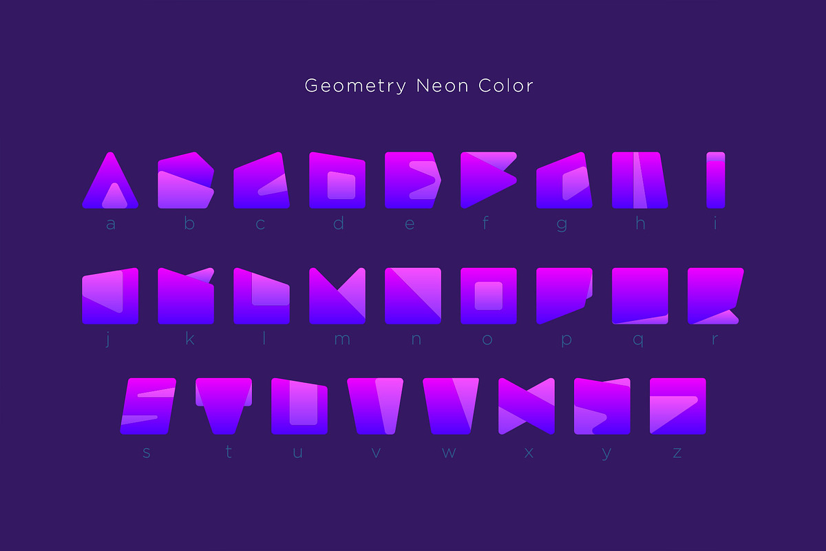 Geometry Neon Color Font preview 4