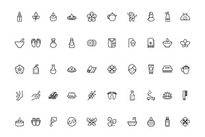 Spa Wellness Line Icon Set, an Outline Icon by studiogstock