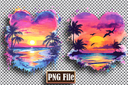 Watercolor Beach Heart Clipart Png, an Object Graphic by protabsorkar11 (Thumbnail 5 of 6)