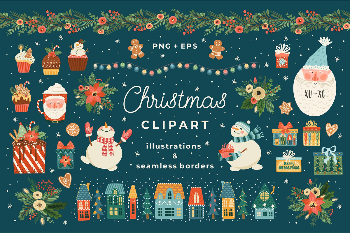Christmas Clipart, a Decorative Illustration by Nadia Grapes (Photo 1 of 5)