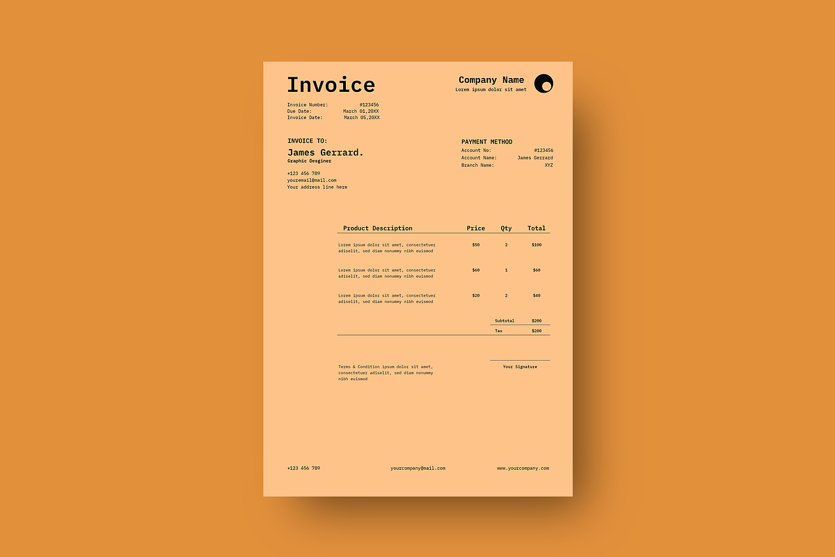 Invoice Template - Classic Theme, a Stationery Template by Jiwstudio (Photo 1 of 2)