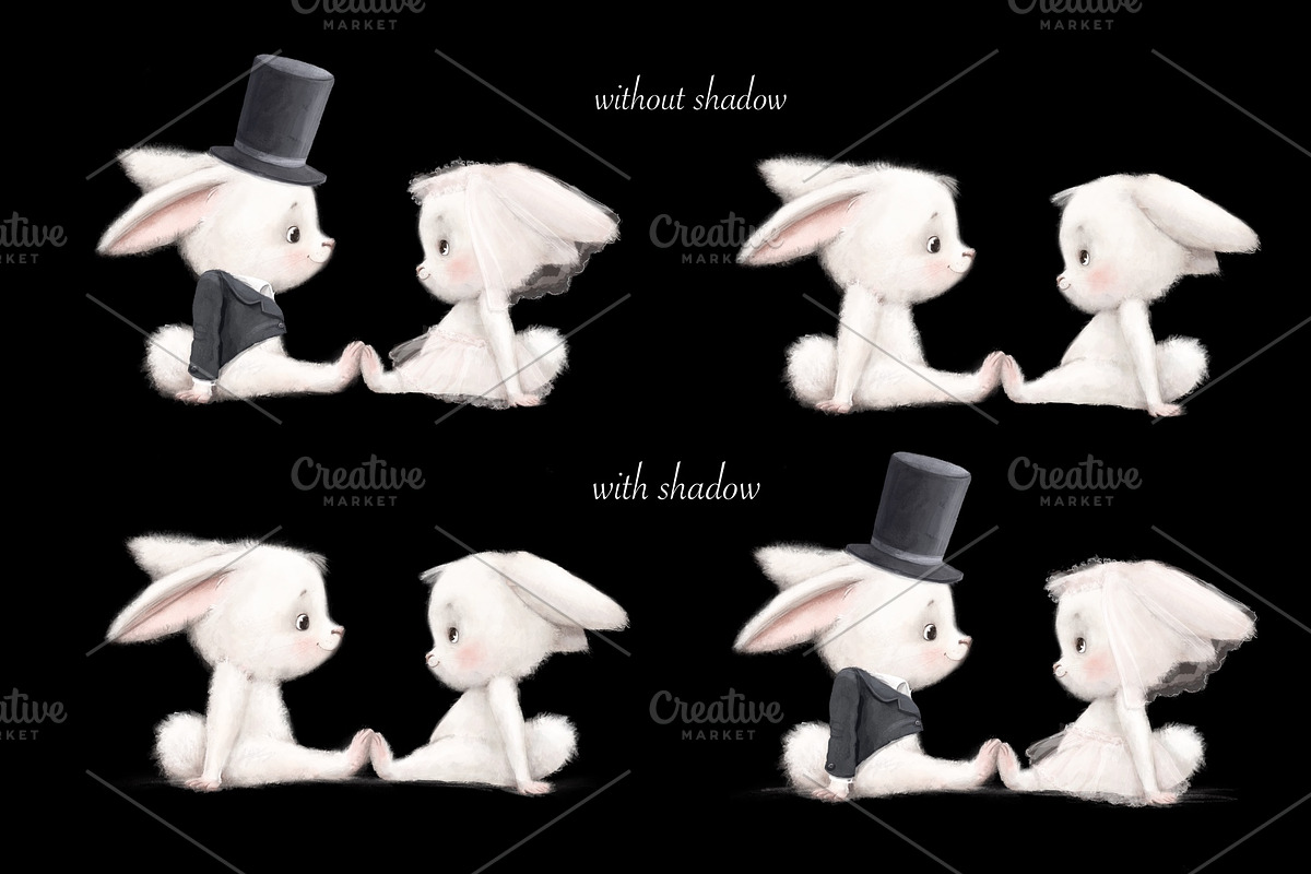 Bunny wedding. Illustration., an Animal Illustration by sheincar (Photo 5 of 8)