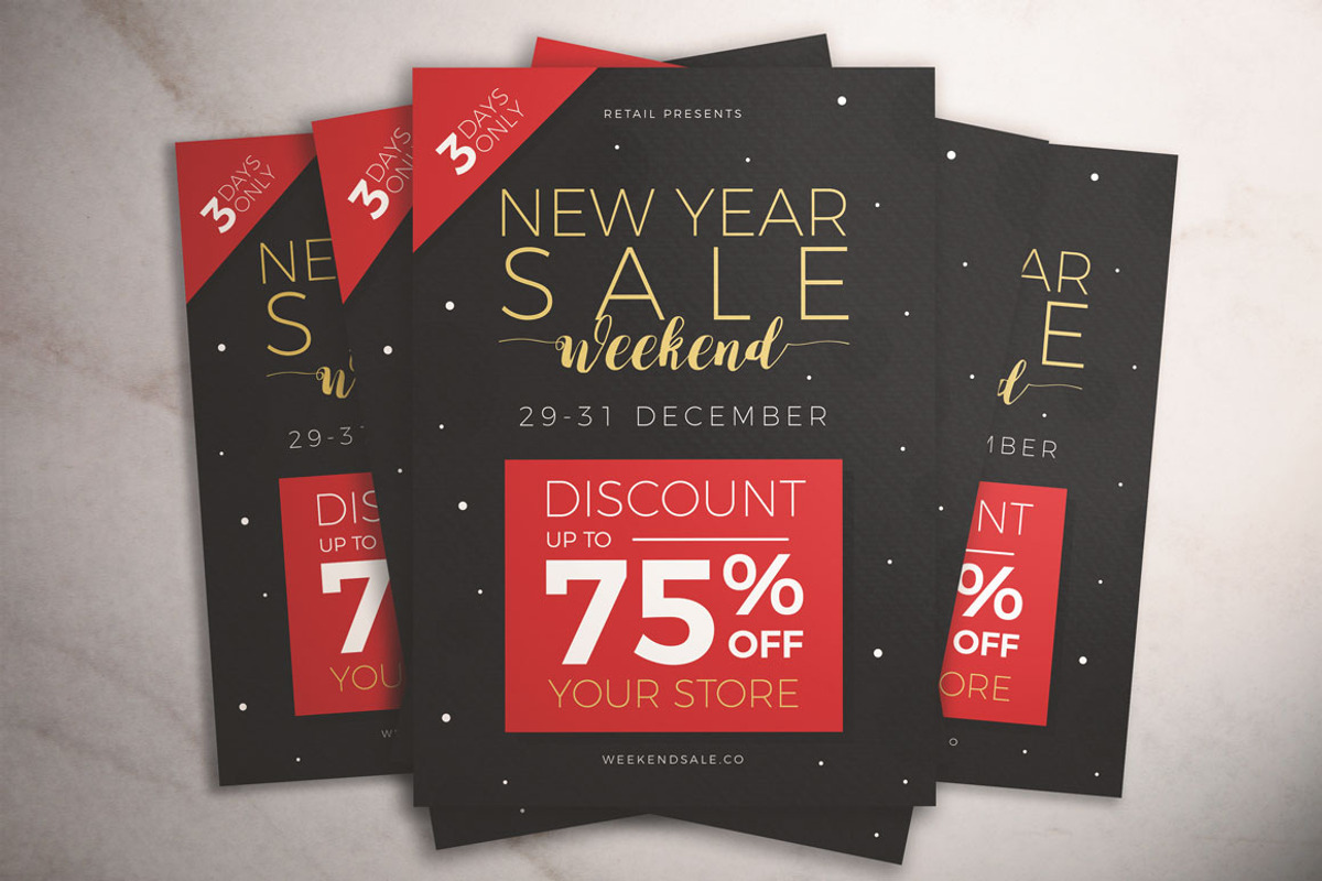 New Year Sale Weekend Flyer, a Flyer Template by KMZVR.Lab (Photo 4 of 4)