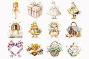 Honey Goose Watercolor Clipart, a Seasonal Illustration by Design Market (Thumbnail 2 of 5)