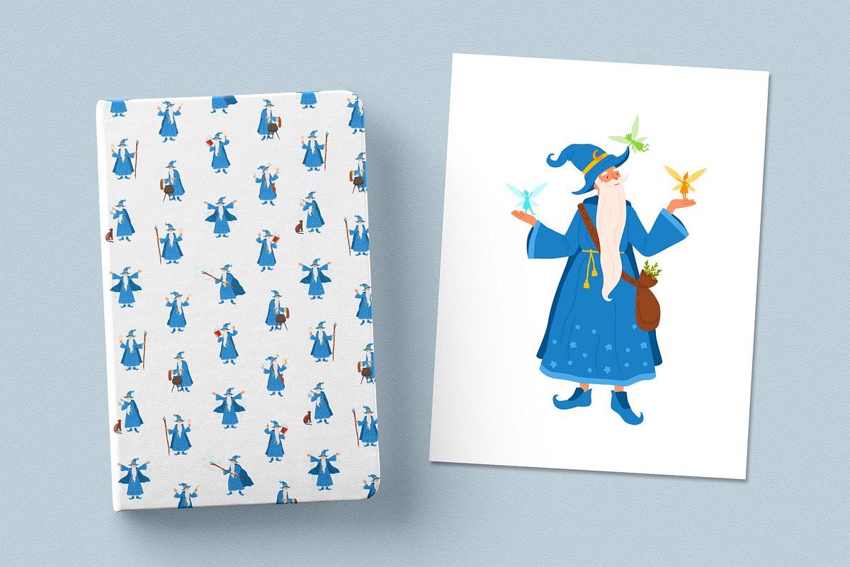 Wizard character set and seamless, a Person Illustration by Good Studio (Photo 4 of 4)