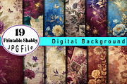 Printable Shabby Digital Papers, an Illustration by Wow Magic (Thumbnail 1 of 2)