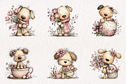 Whimsical Easter Dogs Clipart, an Illustration by CreationArt (Thumbnail 5 of 7)
