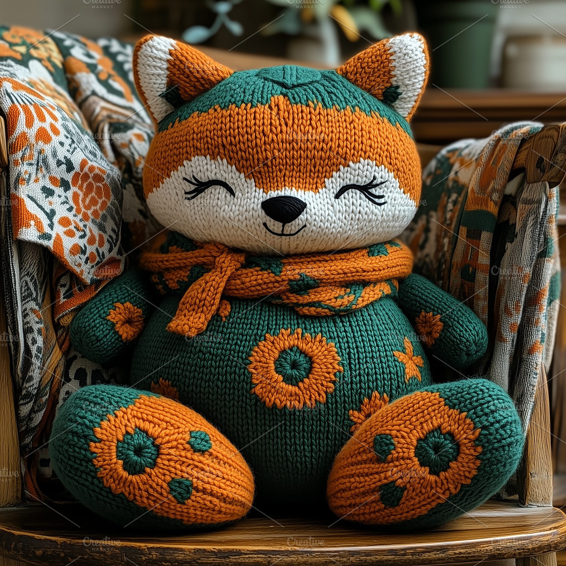 A toy fox made with crochet, an Abstract Photo by Imaginarium