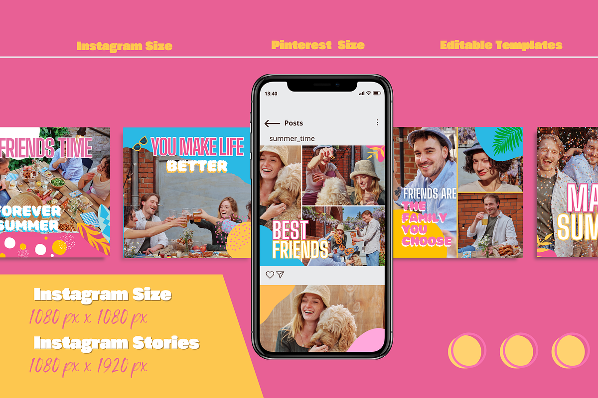 Instagram & Pinterest Summer Bundle, a Social Media Template by PaolaroiDesign (Photo 2 of 8)