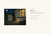 Fat Cat Illustrations, Set 30, an Animal Illustration by LanternkinStudio (Thumbnail 11 of 14)