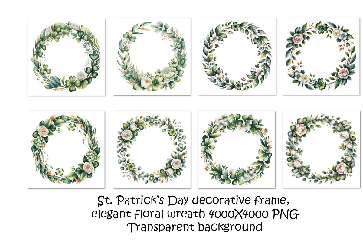 Watercolor wreath with green flowers, a Decorative Illustration by SketchArtStudio (Photo 1 of 4)