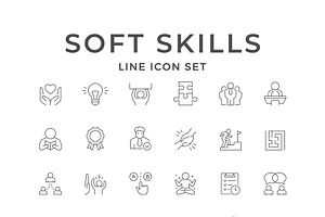 Set line icons of soft skills, an Outline Icon by motorama