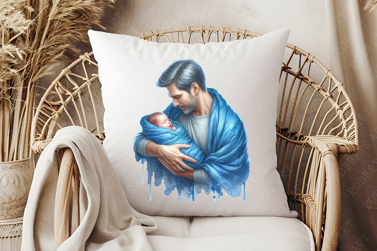 Fathers Day Watercolor Cliparts, an Illustration by RobertsArt (Photo 4 of 8)