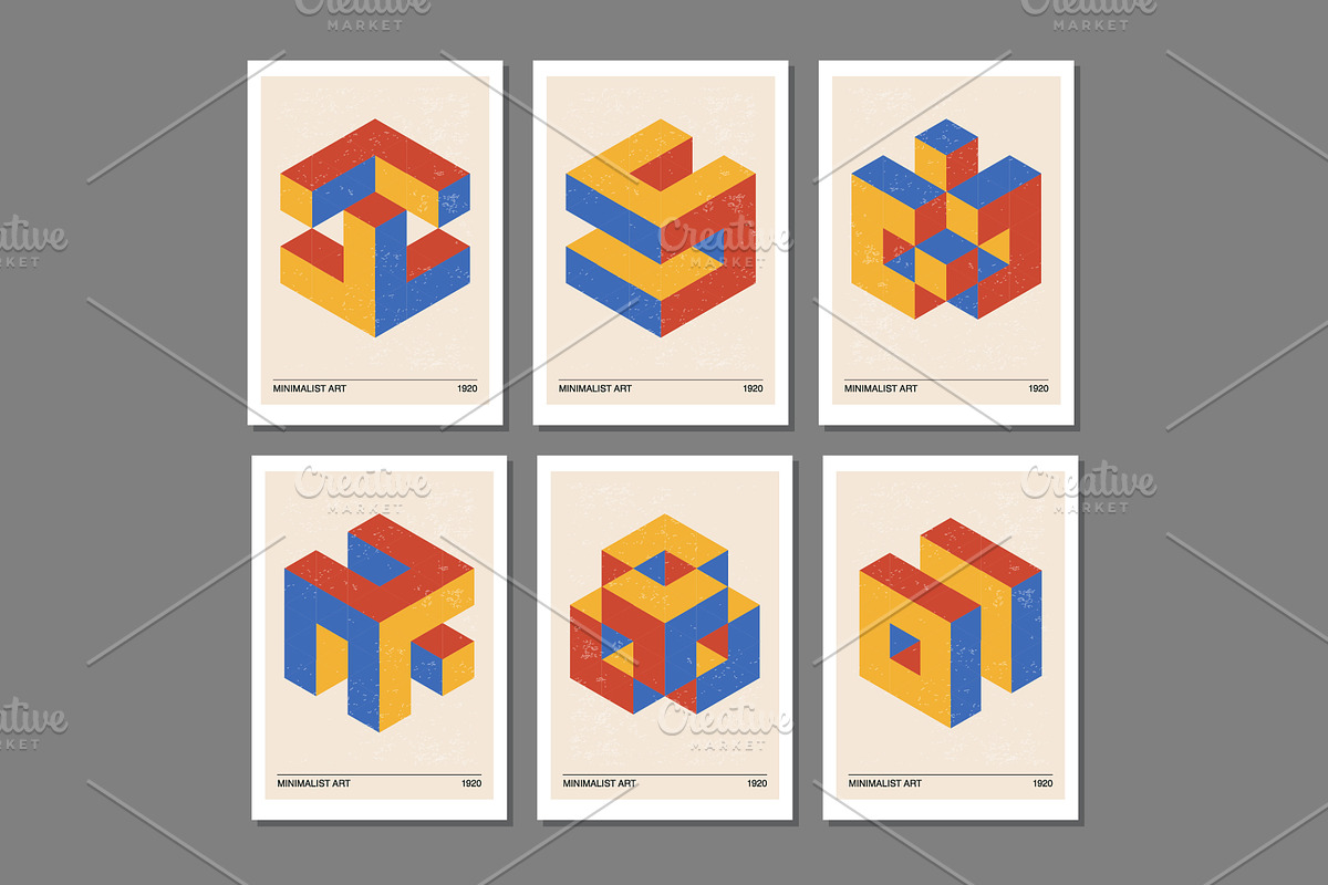 3D Geometry Printable Wall Art Set, a Background Graphic by C Design Studio (Photo 20 of 28)