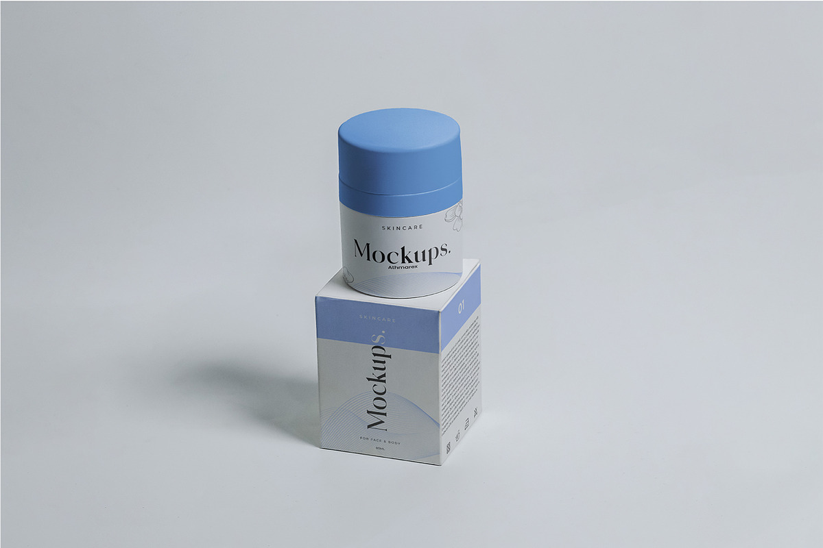 Cosmetic Jar & Box Packaging Mockup, a Packaging Mockup by Assyat (Photo 6 of 22)