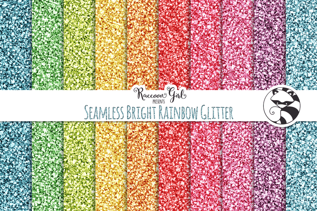 Seamless Bright Rainbow Glitter