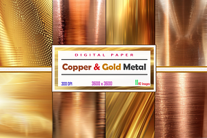 Copper & Gold Metal Pattern, a Pattern Graphic by Printable Treasure