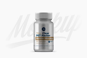 Metallic Plastic Pills Bottle Mockup, a Packaging Mockup by Reformer Mockup