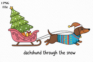Christmas Dog Colorful Hand-Drawn, an Illustration by Canvas Craft
