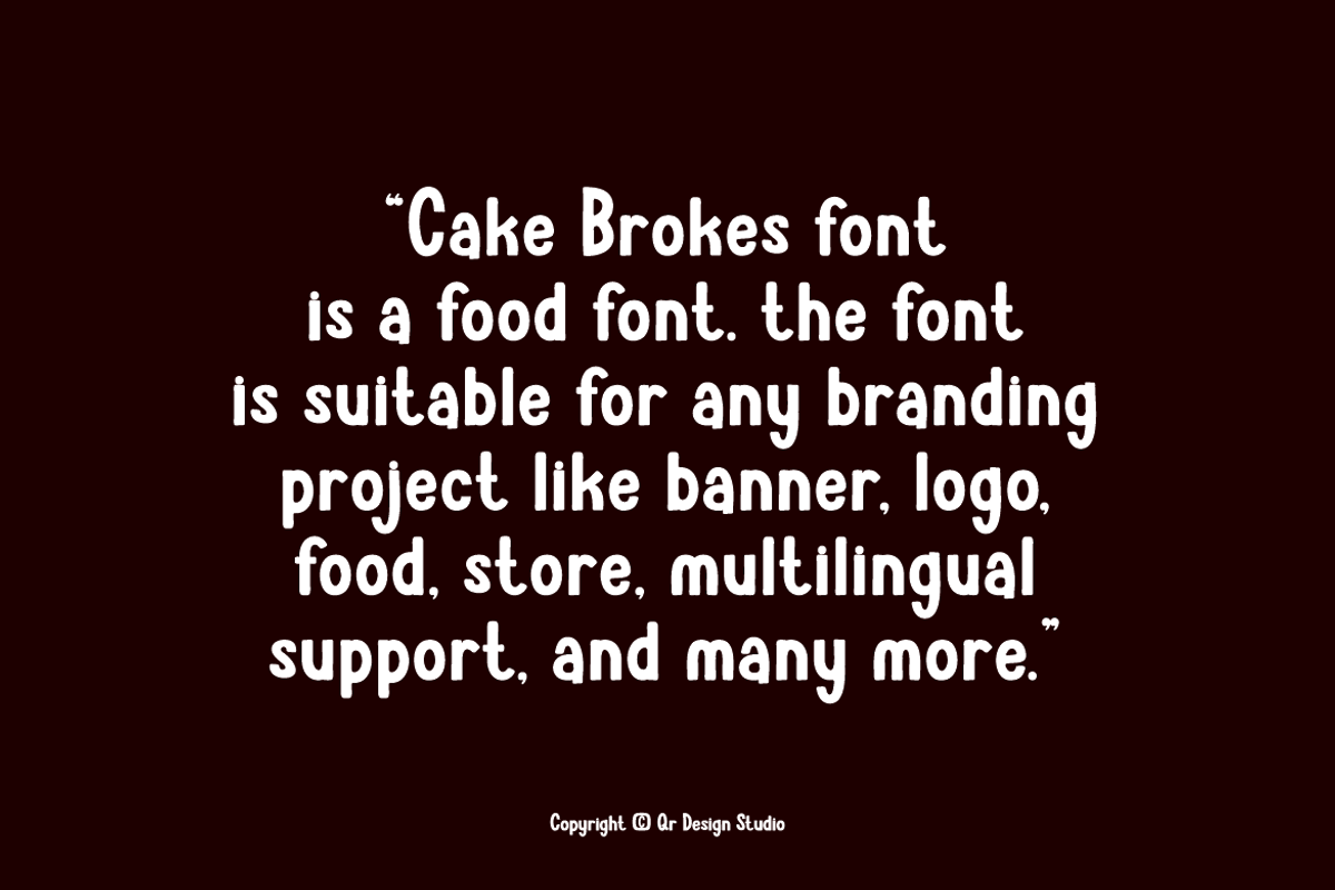 Cake Brokes - Food Font, a Sans Serif Font by QR Design Studio (Photo 8 of 12)