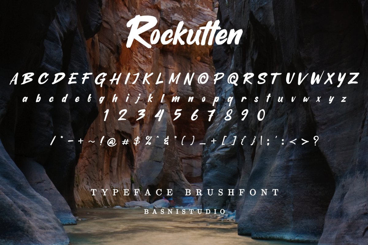 Rockutten Handwritten Brush Font, a Handwritten Font by Basnistudio (Photo 5 of 5)