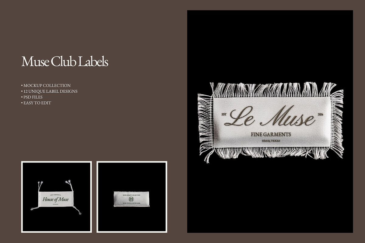 MUSE CLUB | Woven Label Mockups, an Apparel Mockup by Duet Atelier (Photo 5 of 6)