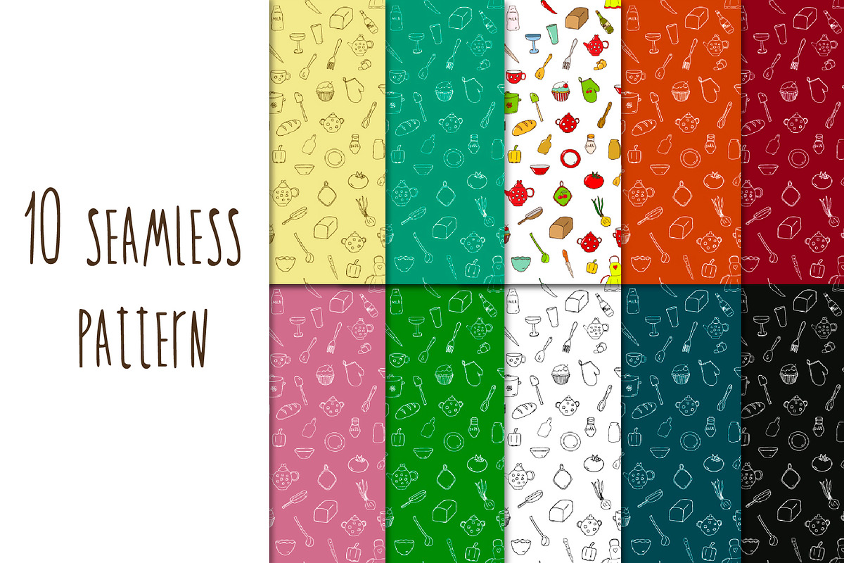 Kitchen. Patterns, posters, stickers, a Food Illustration by BerryCaty (Photo 3 of 11)