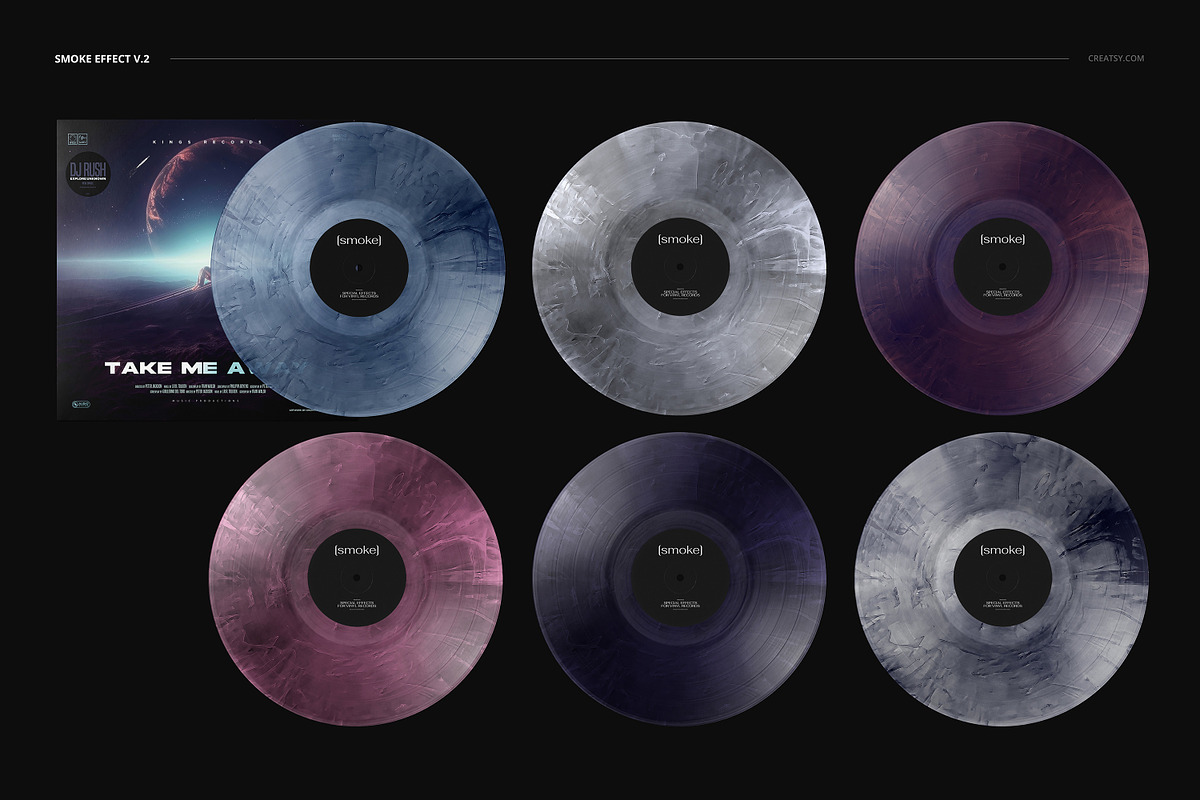Vinyl Record & Cover Mockup Set, a Merchandise Mockup by creatsy5 (Photo 16 of 54)