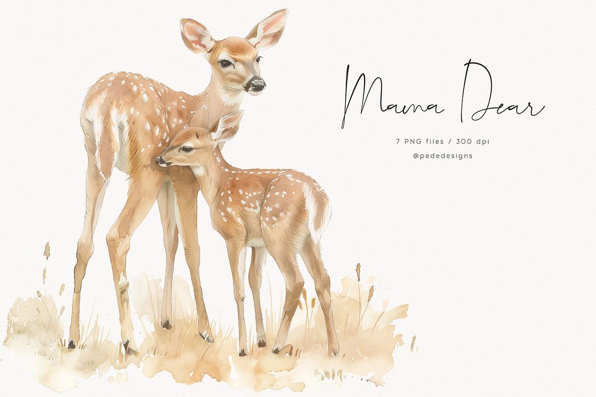 Mama Deer, an Animal Illustration by PeDe Designs (Photo 2 of 18)