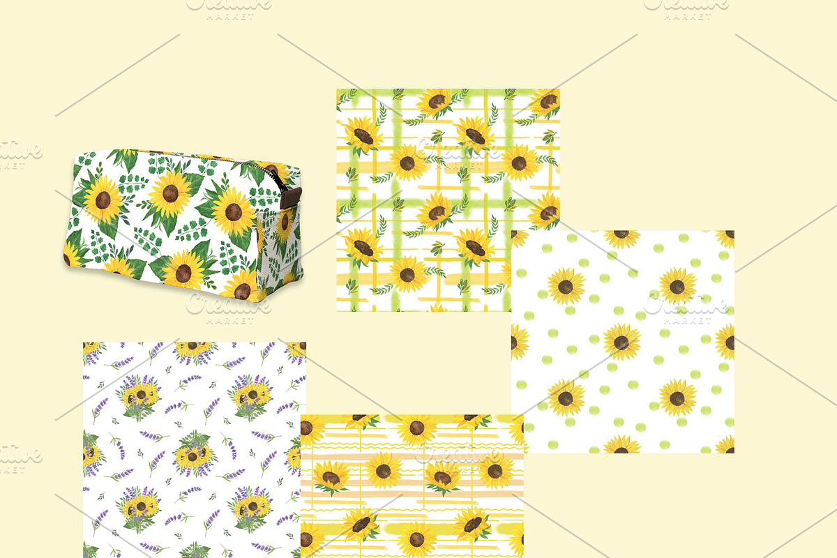 Sunflowers Watercolor Collection, an Illustration by Contes_de_fée (Photo 14 of 21)