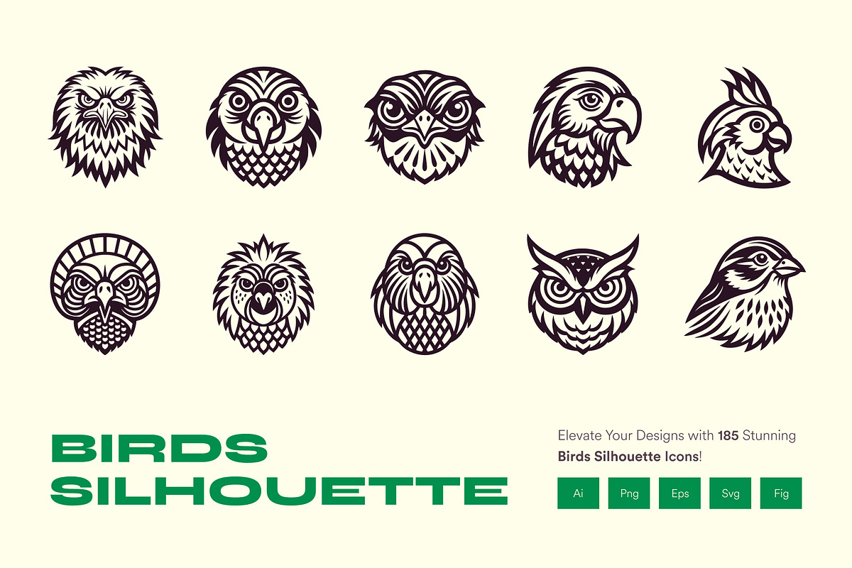 Birds Silhouette Icon Set, a Solid Icon by Creative Stall (Photo 1 of 9)