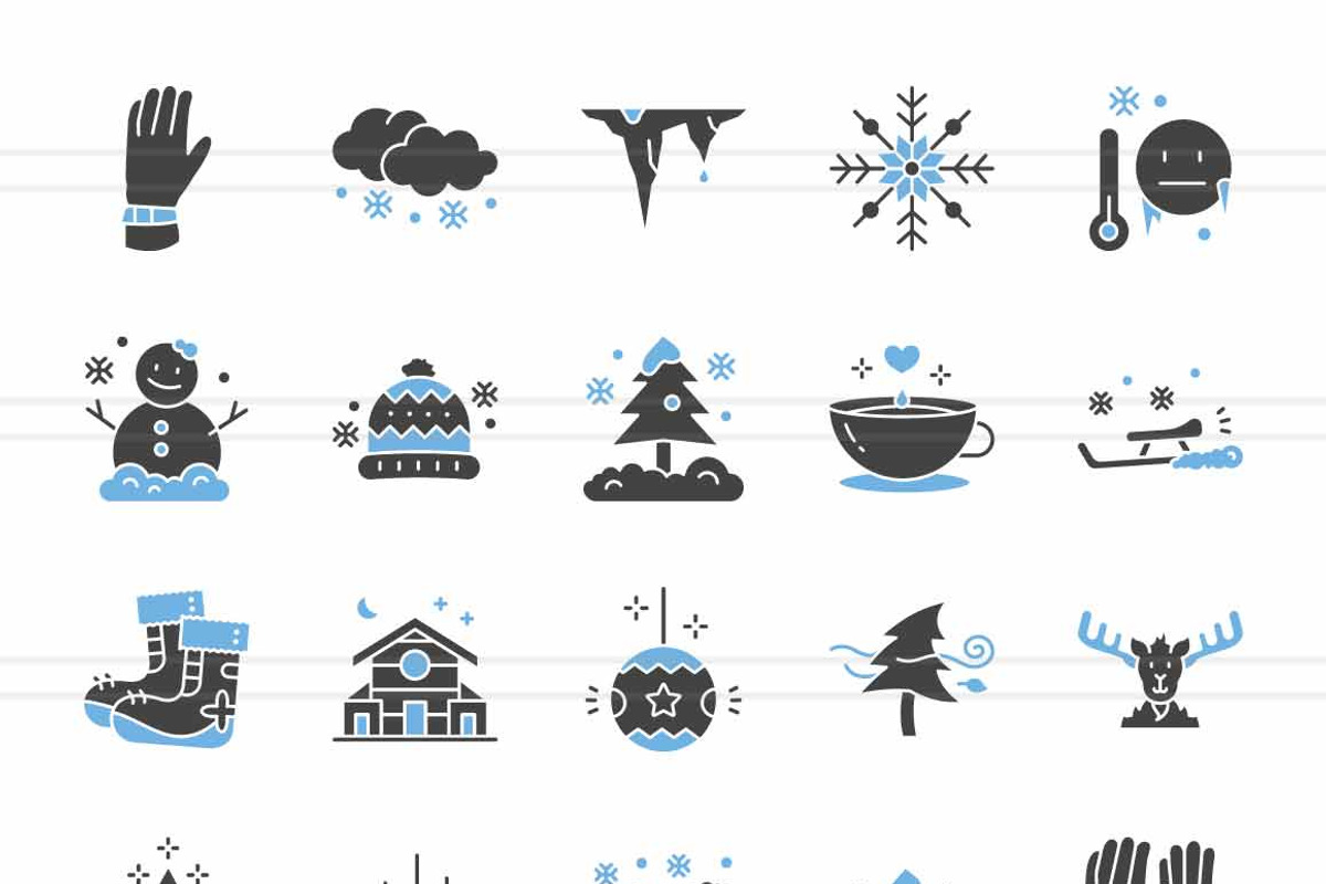 50 Winter Blue & Black Icons, an Icon by IconBunny (Photo 2 of 2)