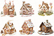 Gingerbread House Watercolor Clipart, an Illustration by OK Design (Thumbnail 5 of 5)