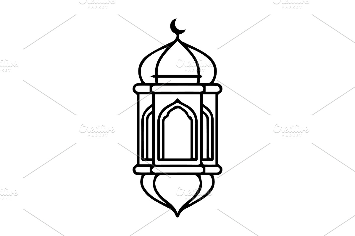 Ramadan lantern hanging Islamic icon, an Outline Icon by Nurlan's shop (Photo 2 of 3)