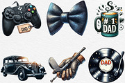 Classic Black Father's Day Clipart, an Illustration by Black Bird Studio (Thumbnail 2 of 6)