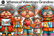 Whimsical Valentines Grandma Clipart, an Illustration by Daily.Designs (Thumbnail 1 of 7)