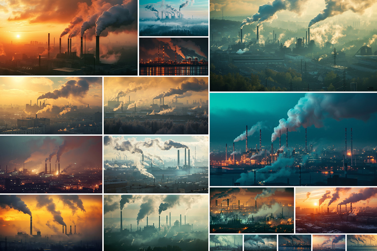 Factory Smoke - 56 images, an Industrial Photo by Handmadefont (Photo 2 of 11)