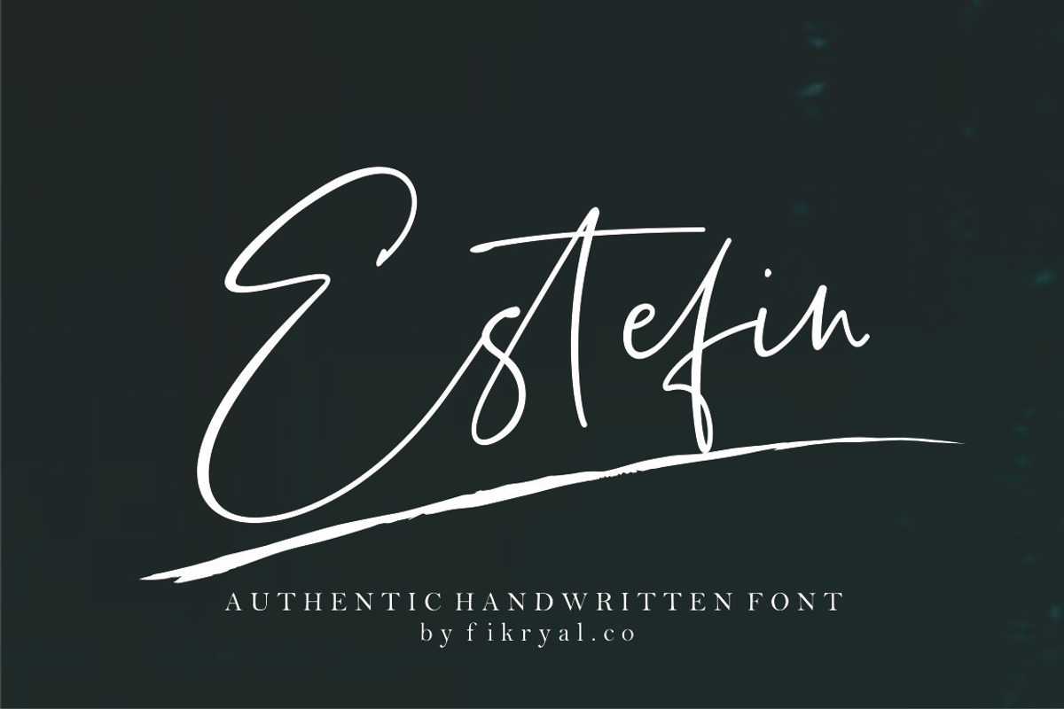 Estefin - Handwritten Font, a Script Font by Fikryal Studio (Photo 1 of 8)