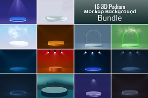 3D Podium Mockup Background Bundle, a Background Photo by Photoshop Action