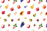 Fruits, berries set, patterns, cards, a Food Illustration by PaperTrident (Thumbnail 4 of 13)