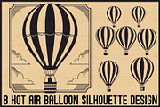 Hot Air Balloon Silhouette Bundle, an Illustration by hafijul (Thumbnail 1 of 5)