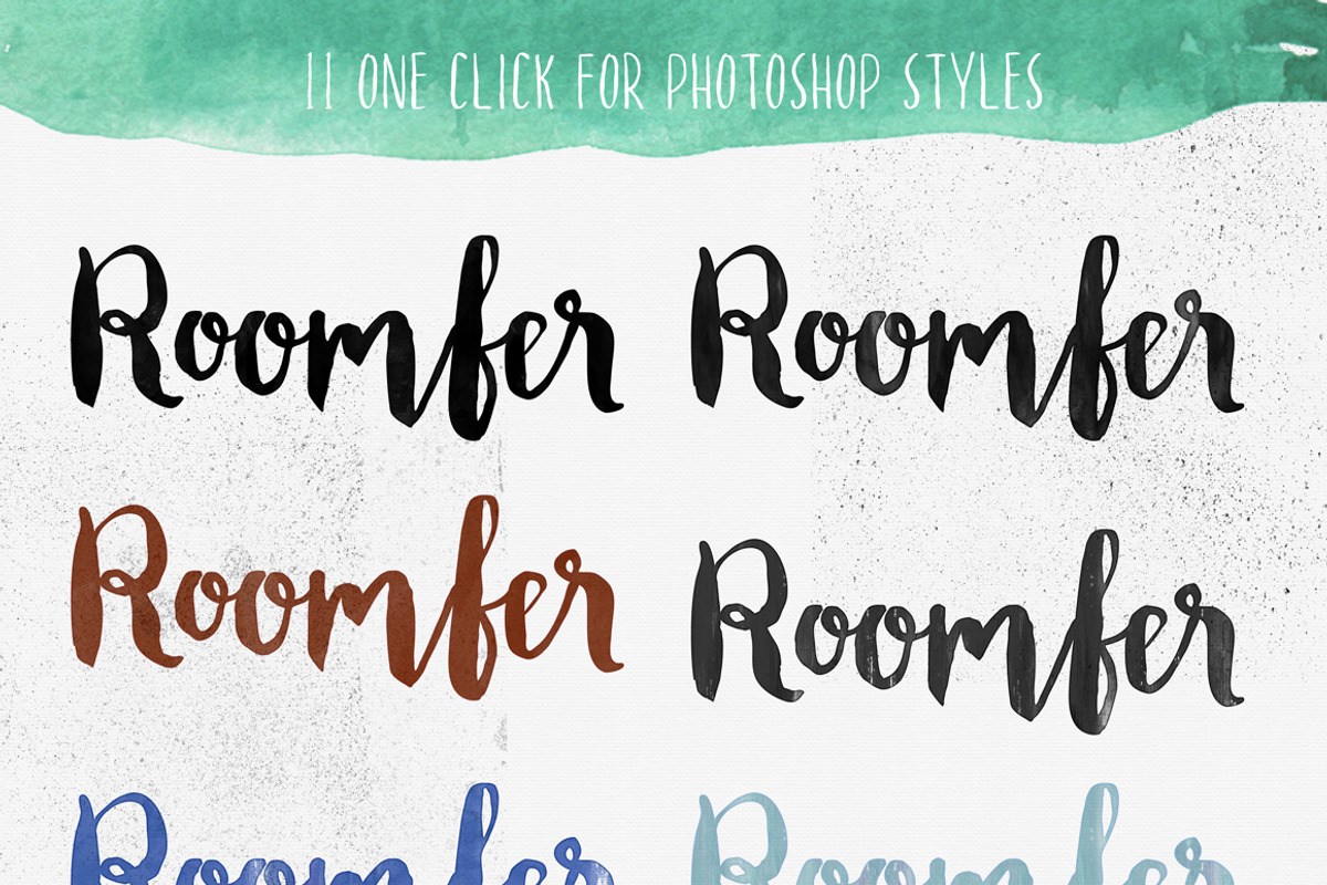 Roomfer font + Style Photoshop, a Script Font by alit design (Photo 4 of 5)