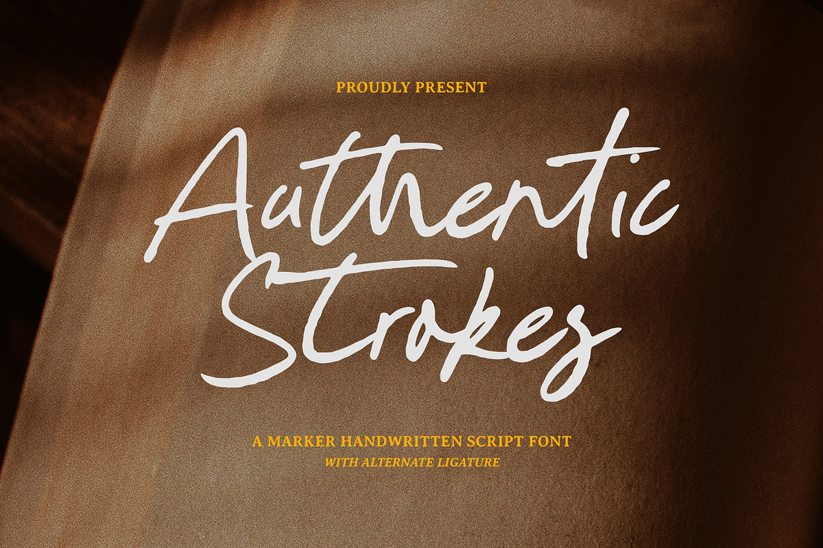 Authentic Strokes Font, a Script Font by Timurtype (Photo 1 of 7)