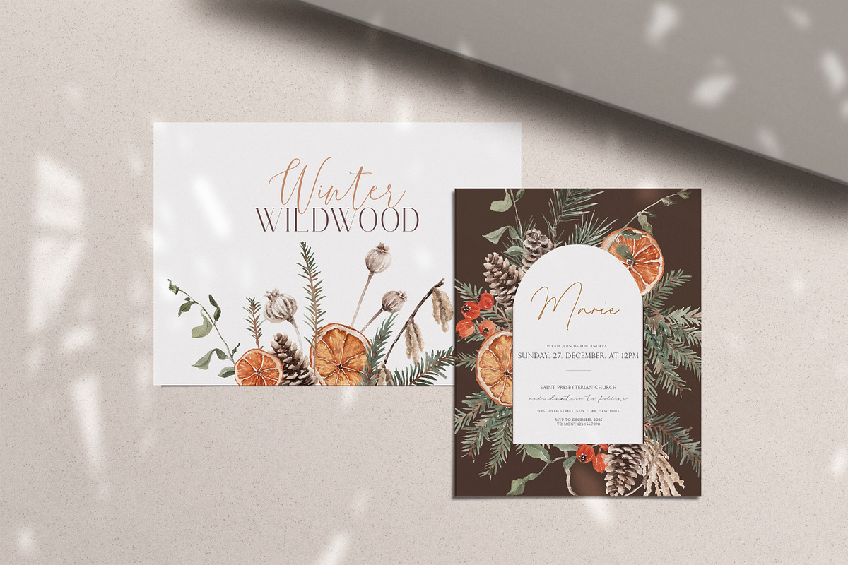 Watercolor Clipart - Winter Wildwood, a Decorative Illustration by Beigetime (Photo 15 of 16)