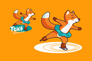 Funny Fox, Sport Character Cartoon