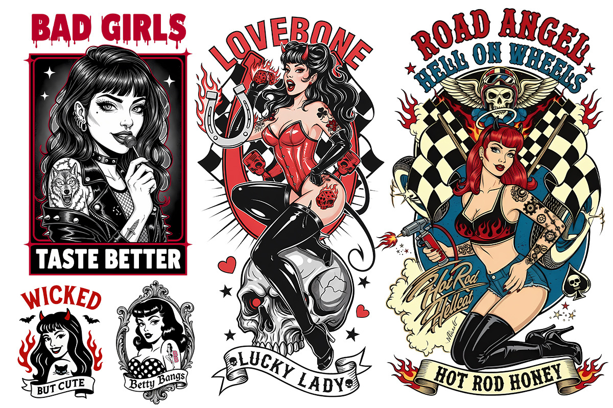 Pinup Grease Monkey, Sublimation PNG, a Graphic by GlitterCraft (Photo 3 of 42)