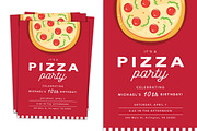 Red Pizza Party Celebration Invite, an Invitation Template by BF Studios (Thumbnail 2 of 2)