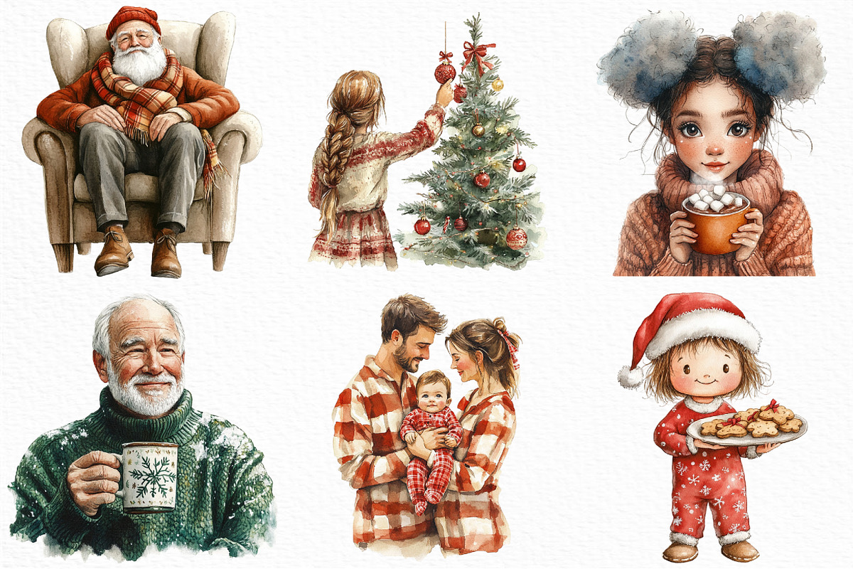 African American Christmas Clipart, an Illustration by Craft Nest (Photo 4 of 6)